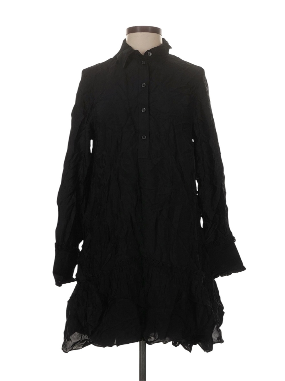 J. Crew Amelia Popover Shirt Dress in Drapey Viscose Twill S Black Fall NWT